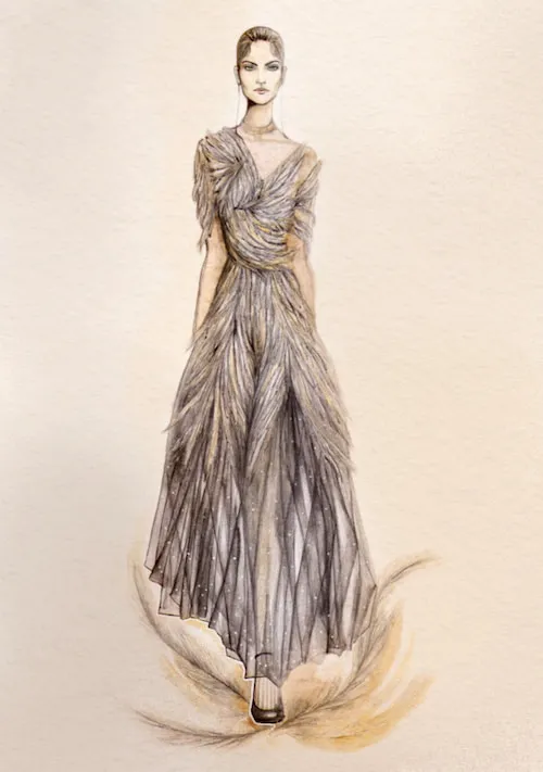 valentino fall 2016 ilustración acuarela moda graciano augusto