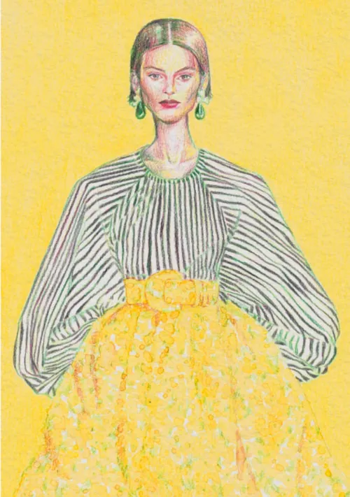 carolina herrera ilustración lapiz moda graciano augusto