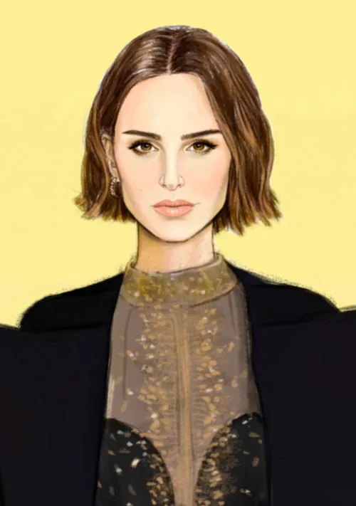 natalie portman oscars dior couture ilustración moda graciano augusto