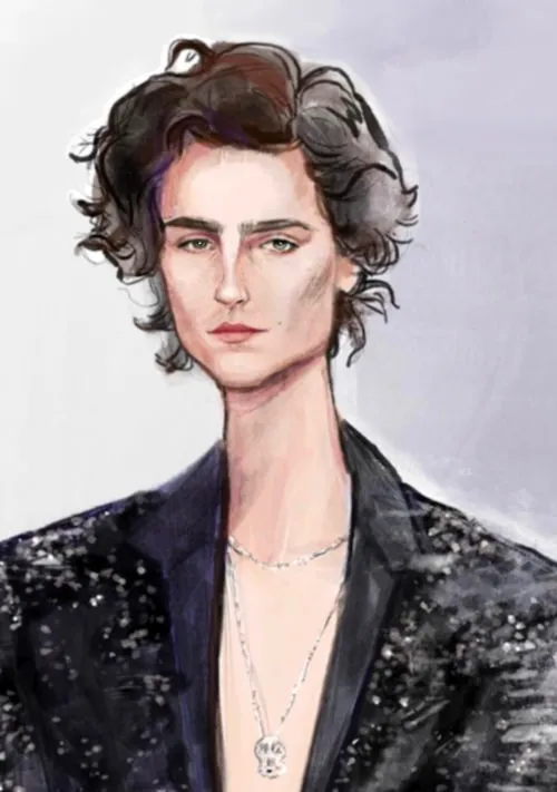 timothee chalamet oscars dune louis vuitton ilustración moda graciano augusto